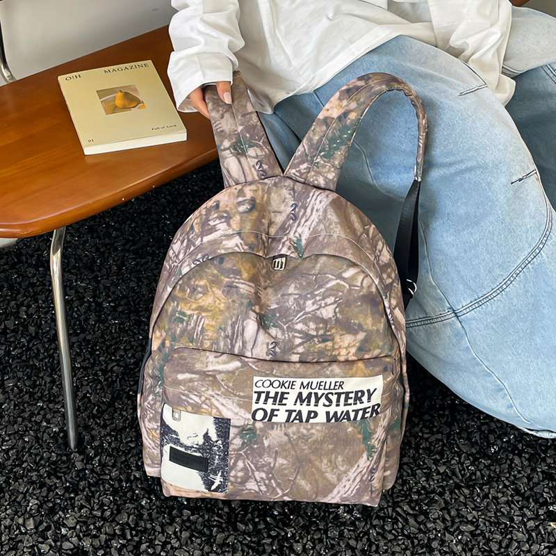 Canvas Backpack Casual - Unisex Retro Camouflage Pattern Canvas Backpack