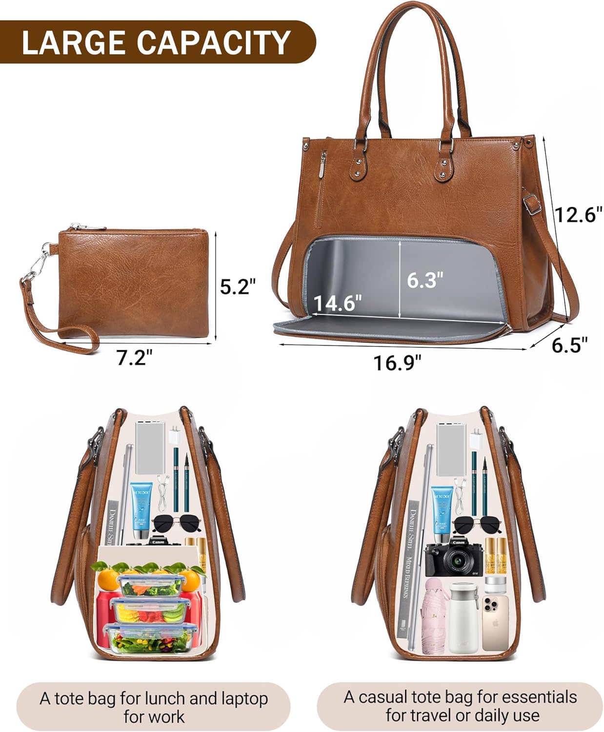 2 in 1 Laptop Tote Bag with In - Laptop Backpack 15.6 incelemesi ve fiyatı