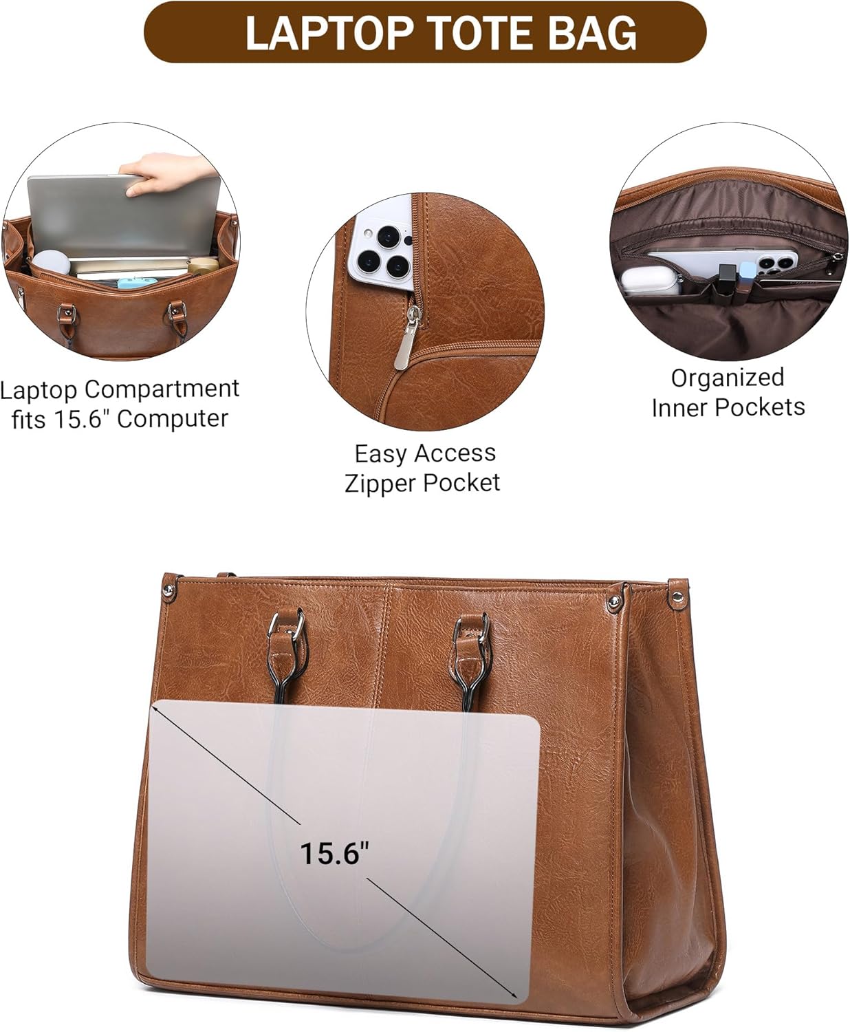 2 in 1 Laptop Tote Bag with In - Laptop Backpack 15.6 incelemesi ve fiyatı