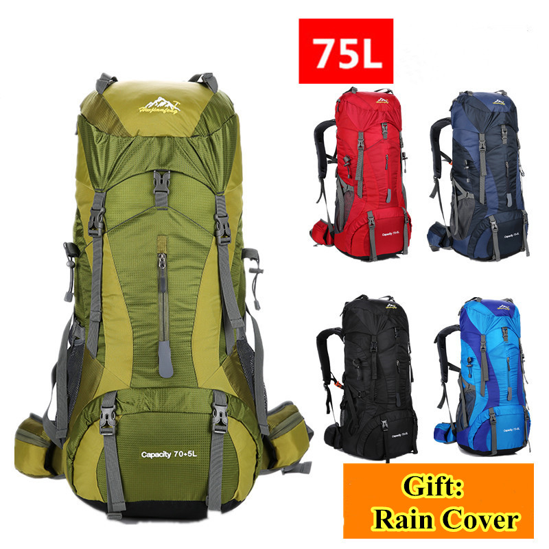 75L Men Women Outdoor Hiking T - Rain Cover Backpack incelemesi ve fiyatı