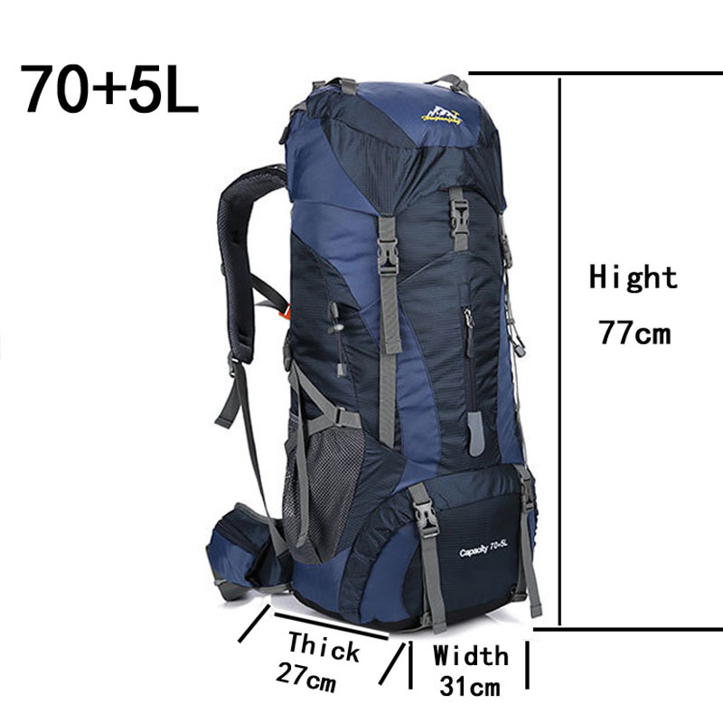75L Men Women Outdoor Hiking T - Rain Cover Backpack incelemesi ve fiyatı