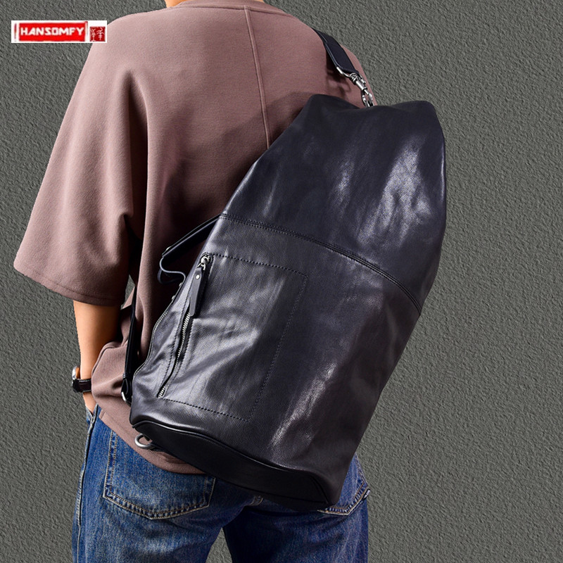 2025 New Large Capacity Genuin - Leather Backpack Vintage incelemesi ve fiyatı