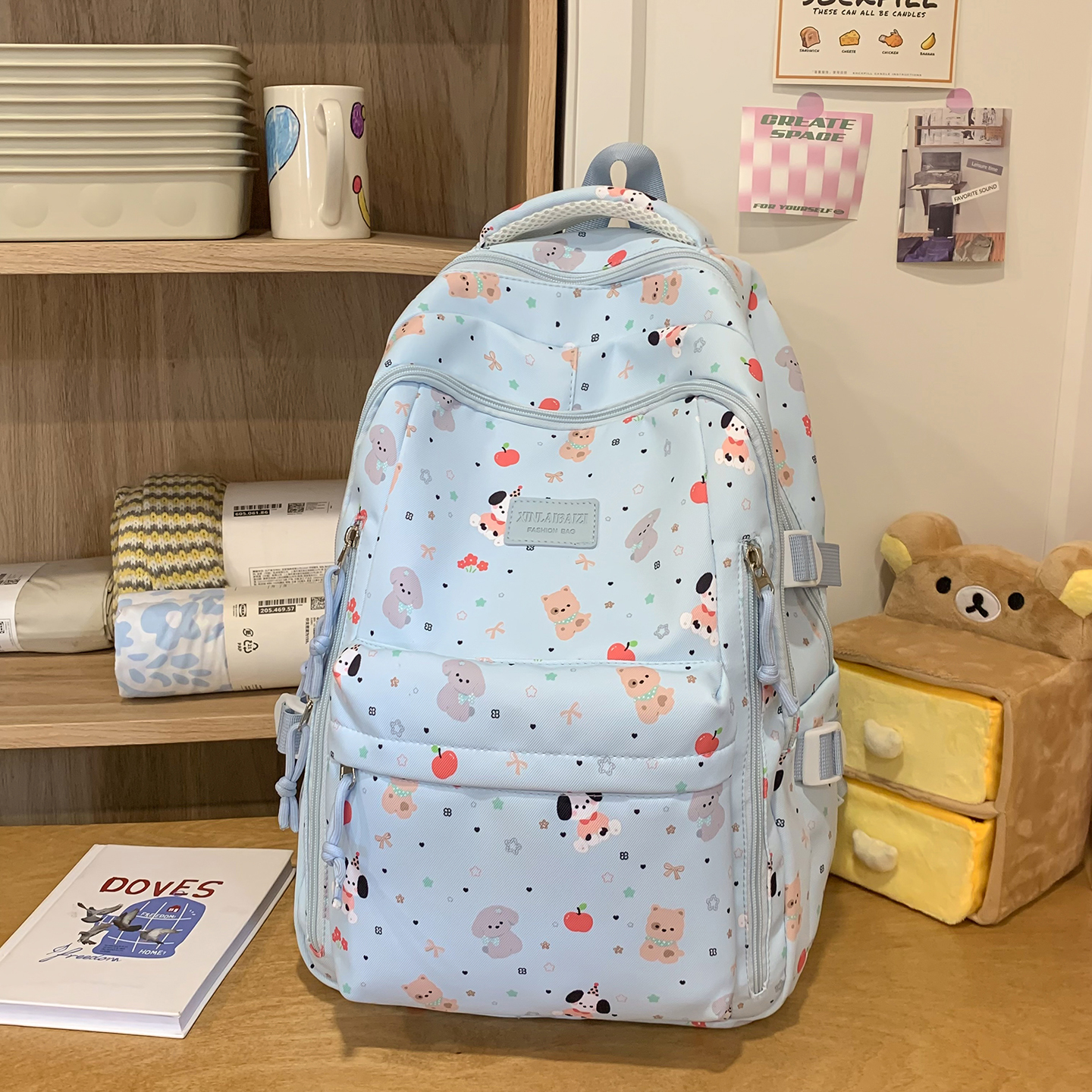 Cute Animal Print Backpack Wom - Canvas Backpack Casual incelemesi ve fiyatı