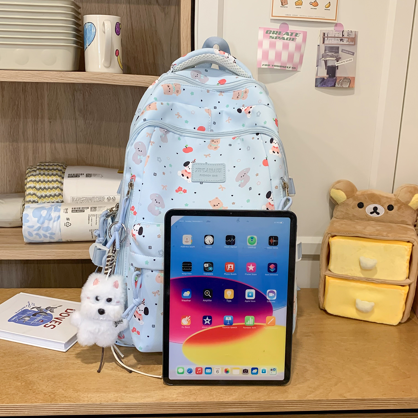 Cute Animal Print Backpack Wom - Canvas Backpack Casual incelemesi ve fiyatı