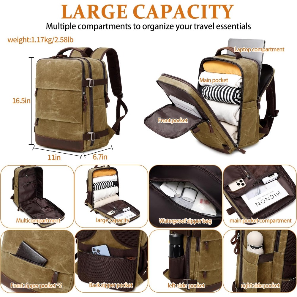 Travel Backpack for Men - Carr - Canvas Backpack Casual incelemesi ve fiyatı