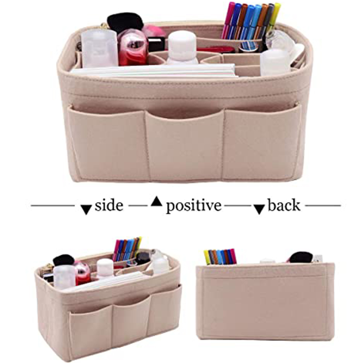Makeup Organizer Bag Felt Clot - Backpack Insert Organizer incelemesi ve fiyatı