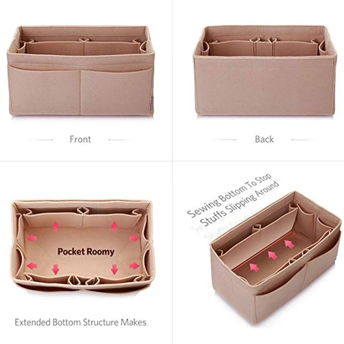 Makeup Organizer Bag Felt Clot - Backpack Insert Organizer incelemesi ve fiyatı