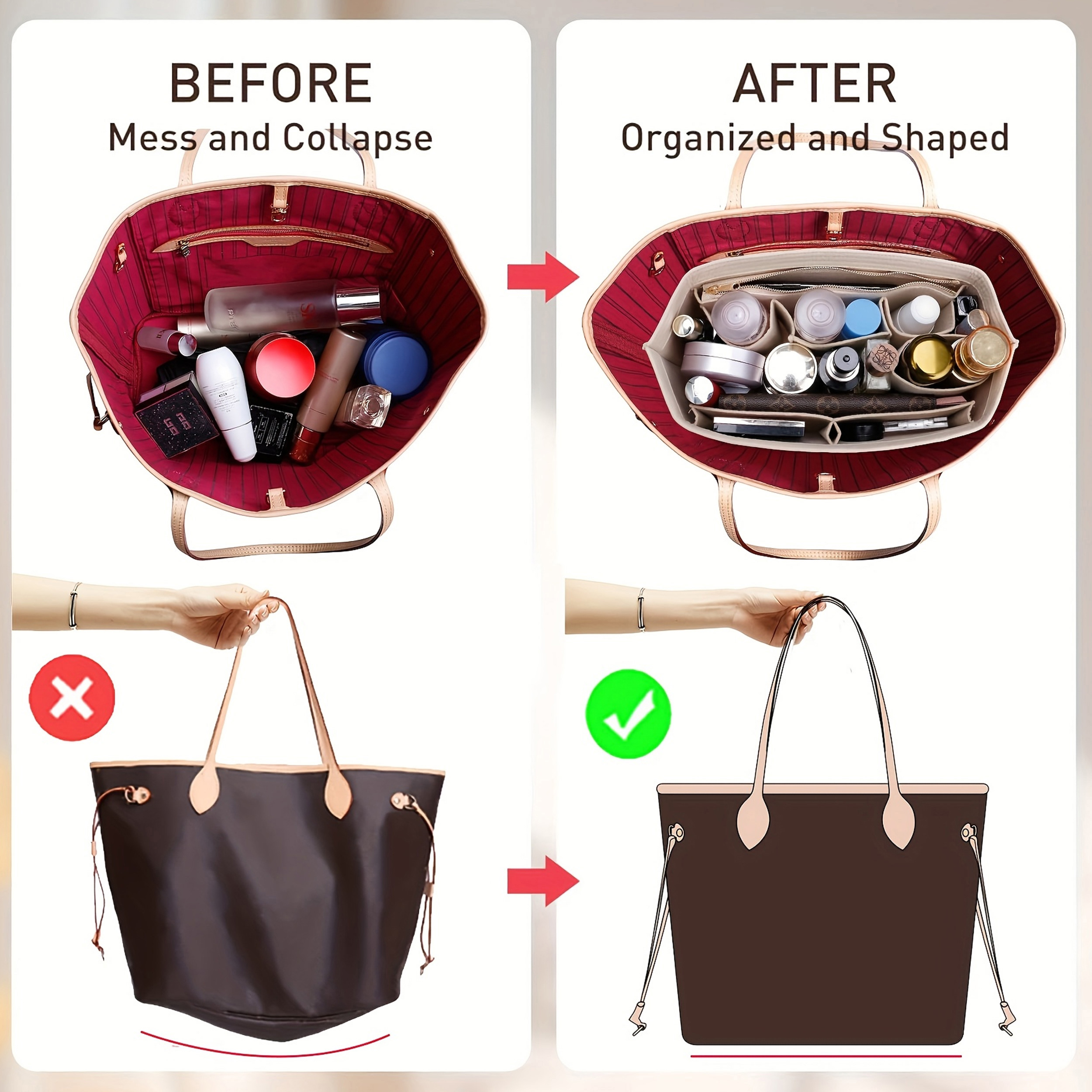 Purse Organizer Insert for Han - Backpack Insert Organizer incelemesi ve fiyatı