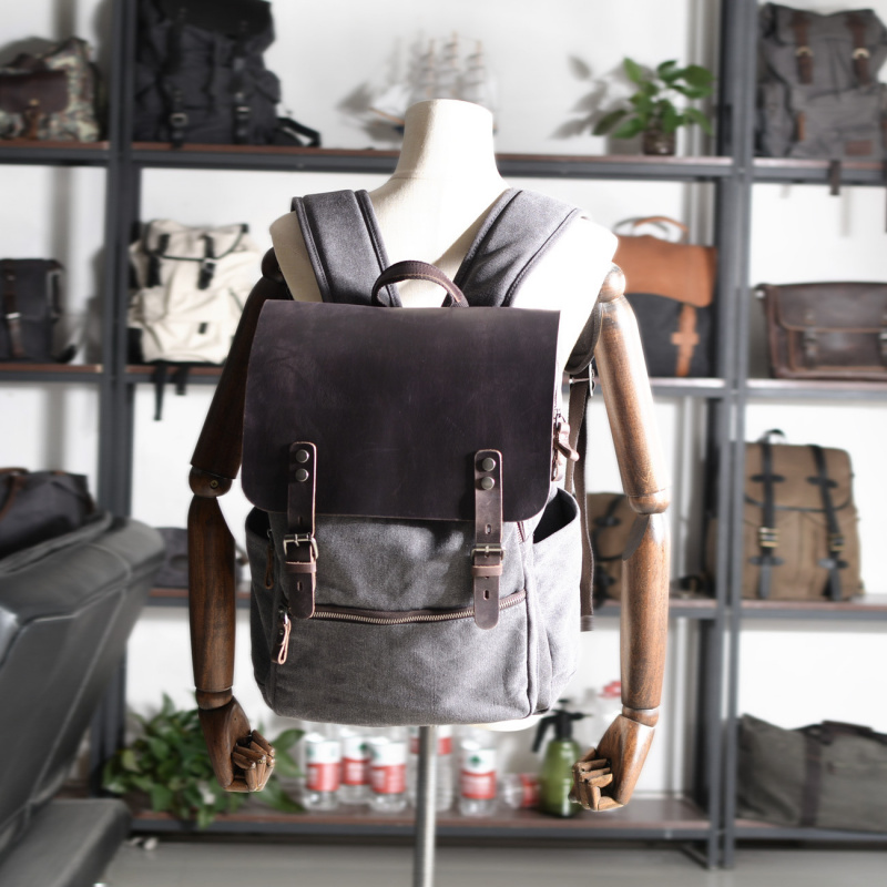 Retro men's backpack, double s - Canvas Backpack Casual incelemesi ve fiyatı